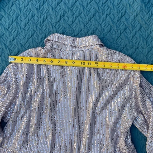 Maeve Shimmering Silver Pink Sequin Dress Anthropologie - Picture 7 of 8